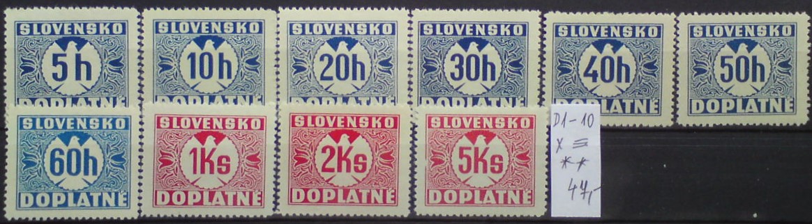 Slovenský štát D 1-10 x **